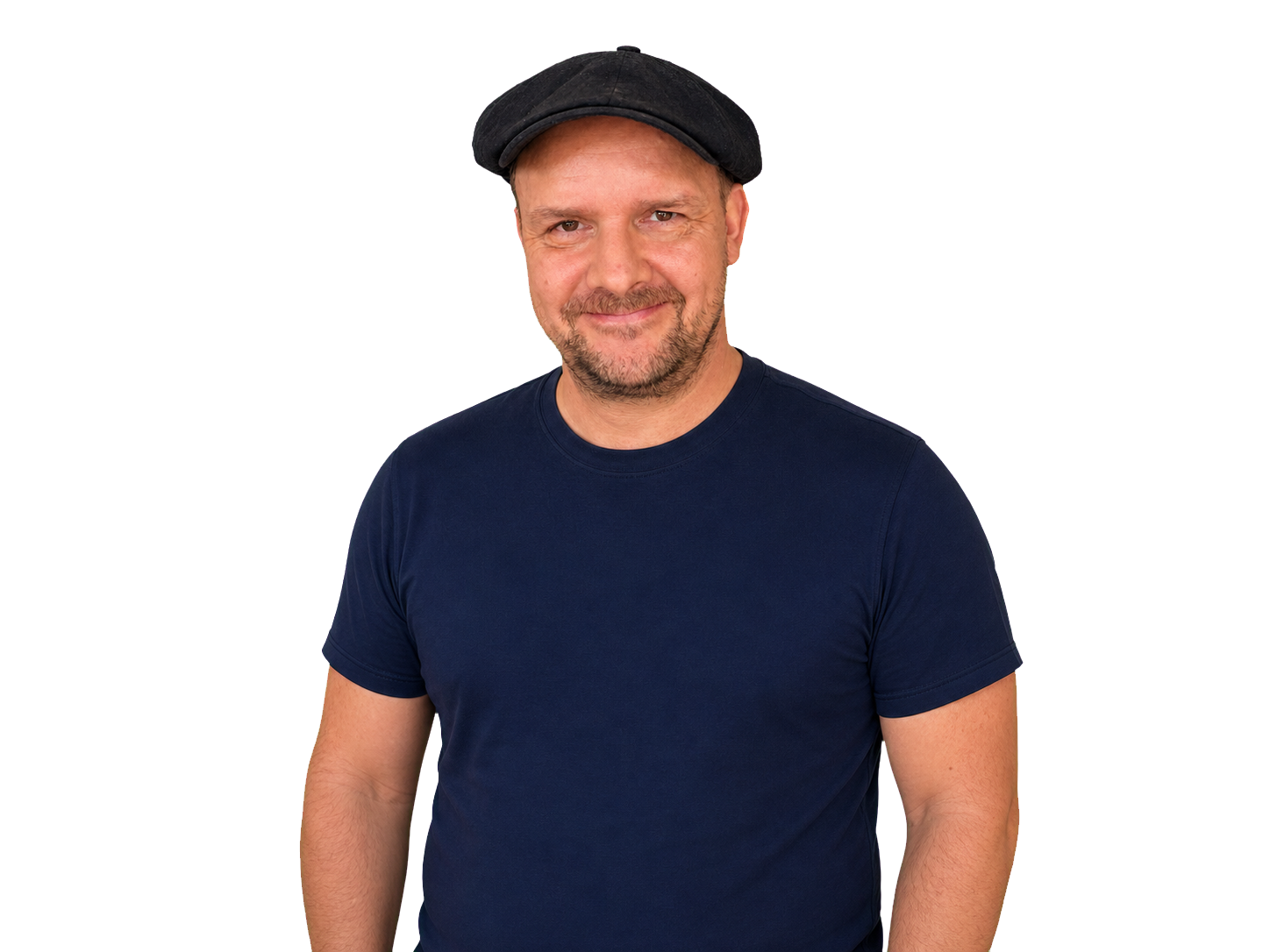 Karsten Samaschke wearing his signature dark cap